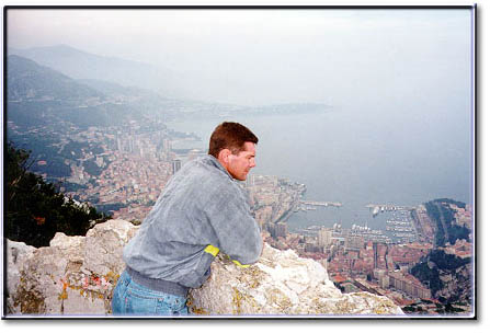 BT overlooking Monaco harbor above Monte Carlo