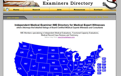 www.independentmedicalexaminer.com - ime directory of independent medical examiners & medical expert witnesses
