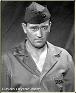 John Wayne as Sergeant Stryker in Iwo Jima